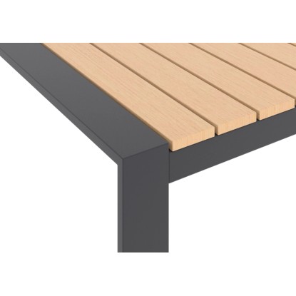 Sedežna garnitura Branford 4-delna aluminij-jeklo-les antracitno-bež