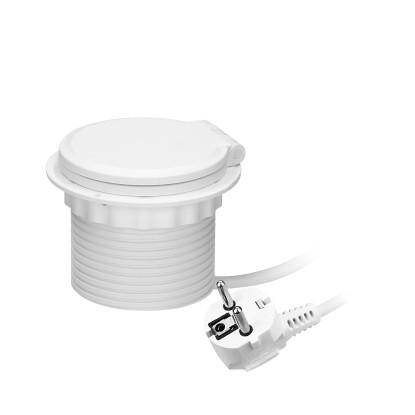 Orno Vgradna namizna vtičnica 2 USB vhoda z 1,8 m kablom bela