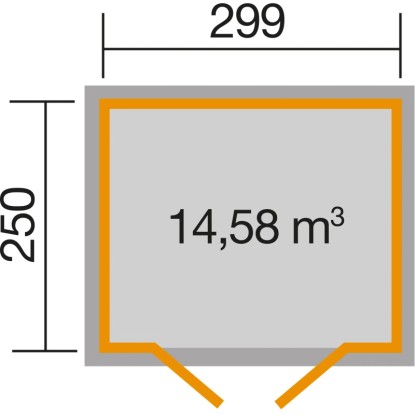 Weka Lesena vrtna hiška Pesaro C Natur Š x G: 299 cm x 250 cm