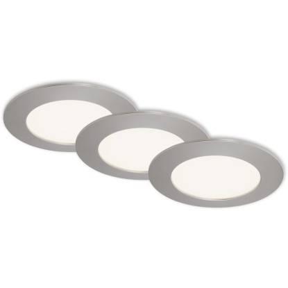 Briloner Vgradna LED-svetilka Komplet 3 kosov Nikelj mat V: 2,9 cm Ø: 12 cm