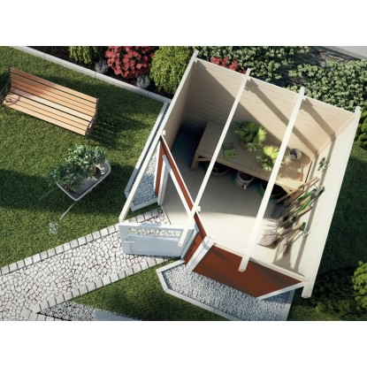 Weka Lesena vrtna hiška Angolo švedsko rdeča Š x G: 209 cm x 205 cm