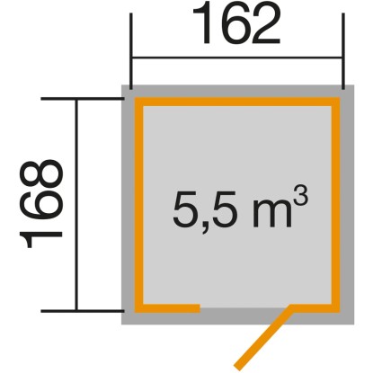 WEKA Švedska hiša Groba ŠxG: 162 cm x 168 cm Antracit (enojna vrata F)