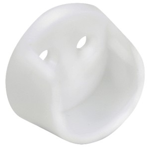 Ležišče palice za garderobno omaro okroglo Plastika Bela 2 kosa