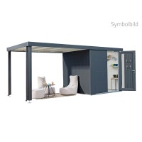 Biohort Vrtna hiška za orodje Neo 2D standardna vrata temno siva kovinska