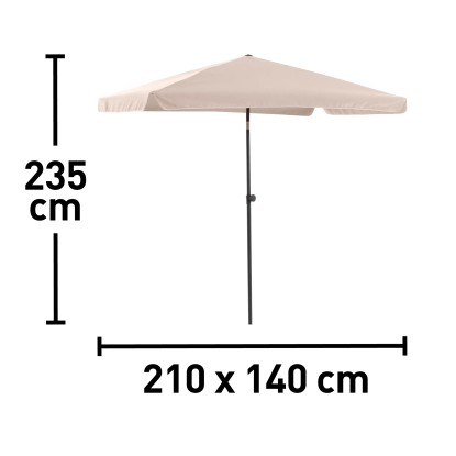 Balkonski senčnik Hernando 210 cm x 140 cm Bež s potisno funkcijo Push-Up