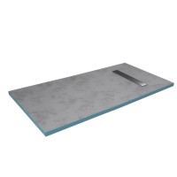 Aurlane Tuš plošča za oblaganje 90 x 160 mm Odtočni kanal Srebrna