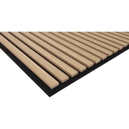 Akustična stenska obloga hrast MDF natur akustični filc črna 119,8 cm