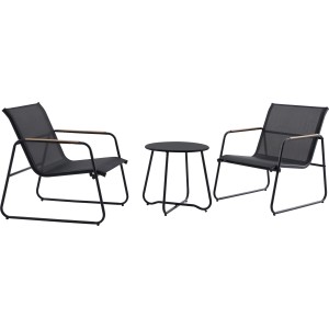 Balkonski set Whitton 3-delni jeklo črna