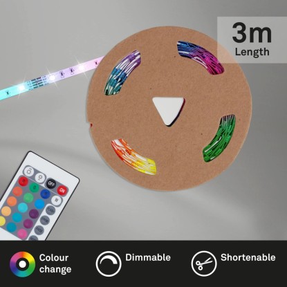 Briloner Gibljiv LED-trak 3 m samolepilen večbarven