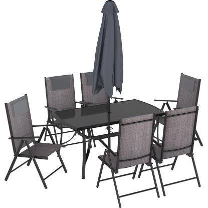 Garnitura vrtnega pohištva Travessa 8-delna iz aluminija siva