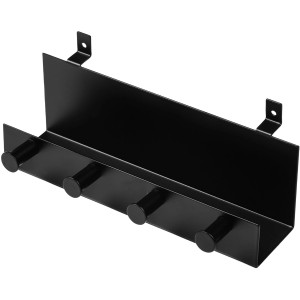 DenPanels Regal črn s 4 kljukami 21,5 cm z vijaki
