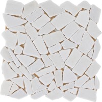 Mozaična ploščica lomljeni Carrara marmor bela 30,5 cm x 30,5 cm