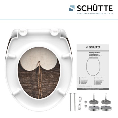 WC-deska Schütte Wood Heart duroplast avtomatsko spuščanje hitro odpenjanje