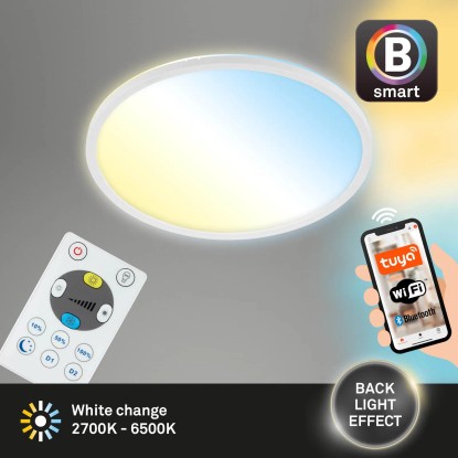 Brilo Stropna LED-svetilka Slim S B-Smart Panel zatemnitvena bela 22 W