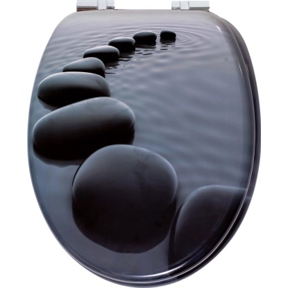 baliv WC-deska Comala II s počasnim zapiranjem duroplast marmor siva