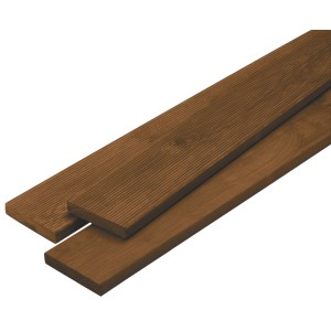 Leseni pod za teraso Iglavec Tlačno impregniran Tik 2,1 cm x 12 cm x 300 cm