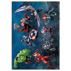 Komar Stenske nalepke Avengers Crew 30 cm x 30 cm