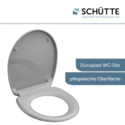 WC-deska Schütte siva duroplast z avtomatskim spuščanjem in hitrim odpenjanjem