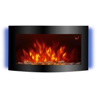 EL Fuego Električni kamin Davos (Zürich 2.0) črn LED osvetlitev z zatemn. 2 kW