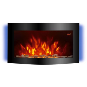EL Fuego Električni kamin Davos (Z&uuml;rich 2.0) črn LED osvetlitev z zatemn. 2 kW
