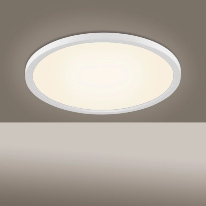 Just Light. LED-panel ultra raven Ø 40 cm bela
