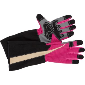 Rokavice za obrezovanje vrtnic s čepki rožnate velikost 8