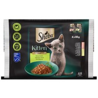 Sheba Mokra hrana za mačje mladiče Kitten mesni izbor 4 x 85 g