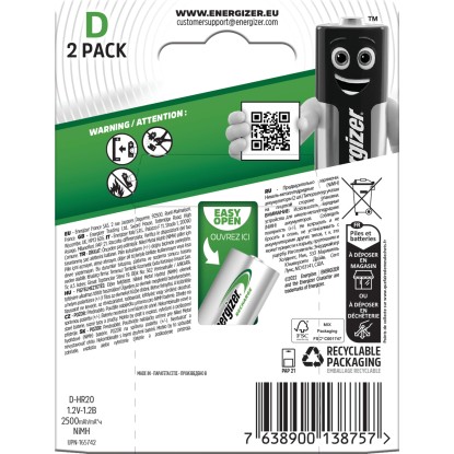 Energizer Akumulatorska baterija Power Plus D Mono 2 kosa