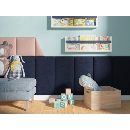 Stenska blazina Pravokotnik 60 cm x 30 cm Temno modra Žamet