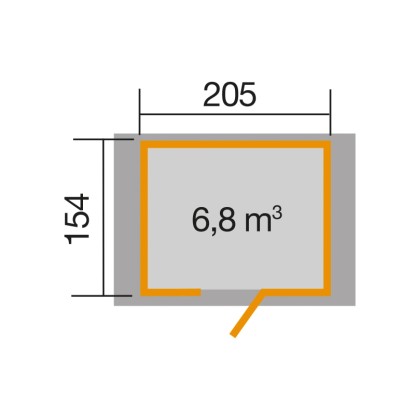 Weka Lesena vrtna hiška 223 Vel. 1 antracit 3,16 m²
