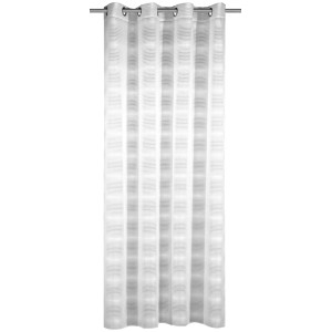 Zavesa s kovinskimi očesci Bela 245 cm x 140 cm