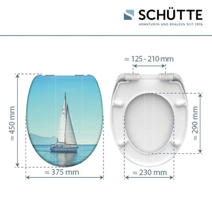 WC-deska Schütte Sailing, Duroplast, z avtomatskim spuščanjem