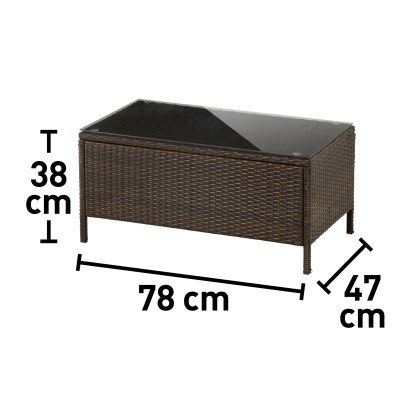 Komplet vrtnega pohištva Canera 4-delni poliratan rjave barve