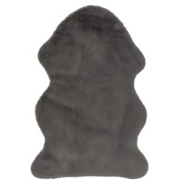 Preproga umetna koža siva 60 cm x 90 cm
