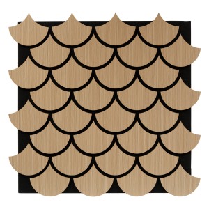 Dekorativni panel z vzorcem MDF hrast/črni filc 64 x 1,6 x 66,7 cm