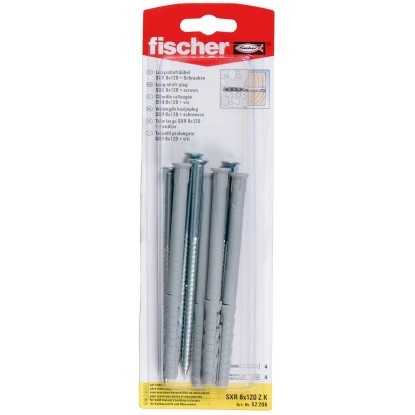 Fischer Zidni vložek dolgi SXR 8 x 120 WH Z K (4 kosi)