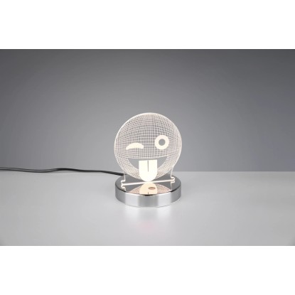 LED namizna svetilka Smiley chrome 1-plamenska 3,2 W
