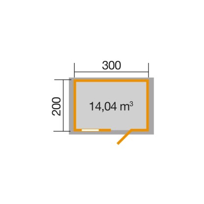 Weka Vrtna hiška Premium28 FT Neobdelana ŠxG: 300 cm x 200 cm Nadstrešek 20 cm