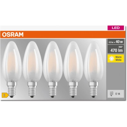 Osram LED-sijalka E14 v obliki sveče 4 W 470 lm 5 kosov 3,5 x 3,5 cm (V x Ø)