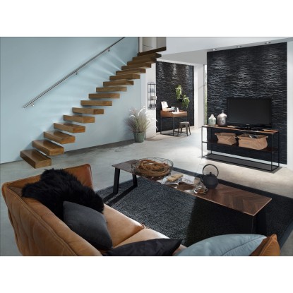 Rebel of Styles Stenska obloga Tasso penasta masa EPS črna 18,7 cm x 57,4 cm