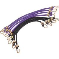 LUX-TOOLS Gumirani povezovalni trakovi s kovinskim kavljem, 25 cm, 8 v kompletu