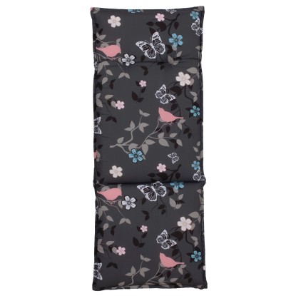 Blazina za stol z visokim naslonjalom Bregenz siva s cvetlicami