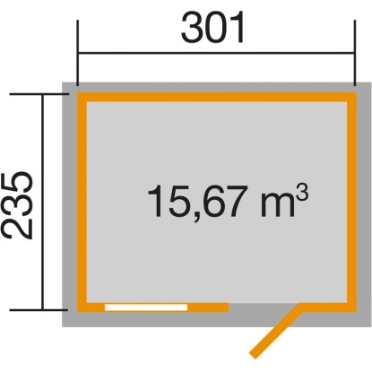 Weka Lesena vrtna hiška 123 Vel. 4 Siva 7,1 m²