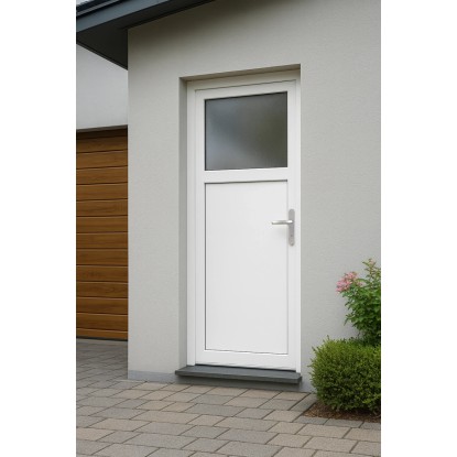 PVC stranska vhodna vrata K 301 bela 98 cm x 198 cm desno