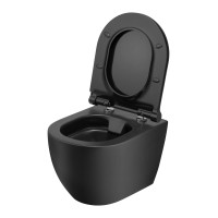 Uptrend Viseča WC školjka Caneo Rim. vklj. z desko Slim črna mat