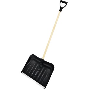 Lopata za sneg z lesenim ročajem