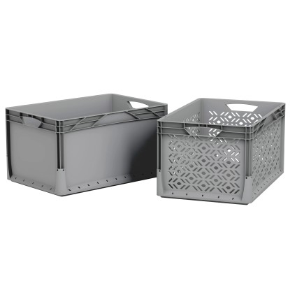 Eurobox-System Zaboj s polnimi stenami 60 x 40 x 32 cm siv