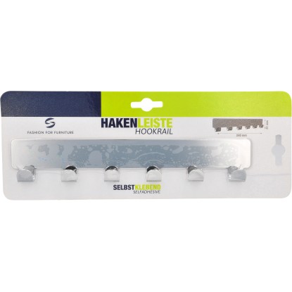 Siro Letvica s kljukicami 2178 Kovina Krom Sijajna Samolepilna Dolžina 240 mm