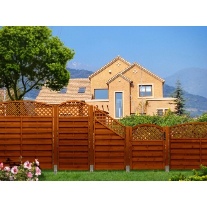 Ograjni element z zaščito pred pogledi Bordeaux Tik 180/195 cm x 180 cm FSC®