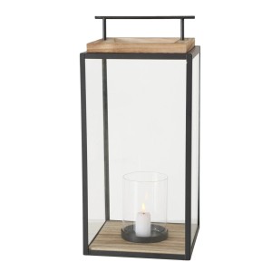 Boltze Home Laterna Damiano mala 35 cm x 15 cm x 15 cm črna-naravna